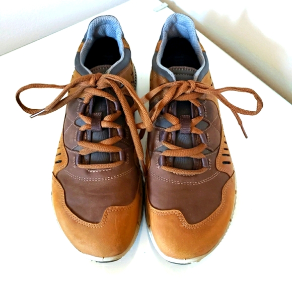 Ecco TerraWalk Leather Patch Trail Runner Camel Tan Athleisure Women Size 38 - Picture 2 of 9